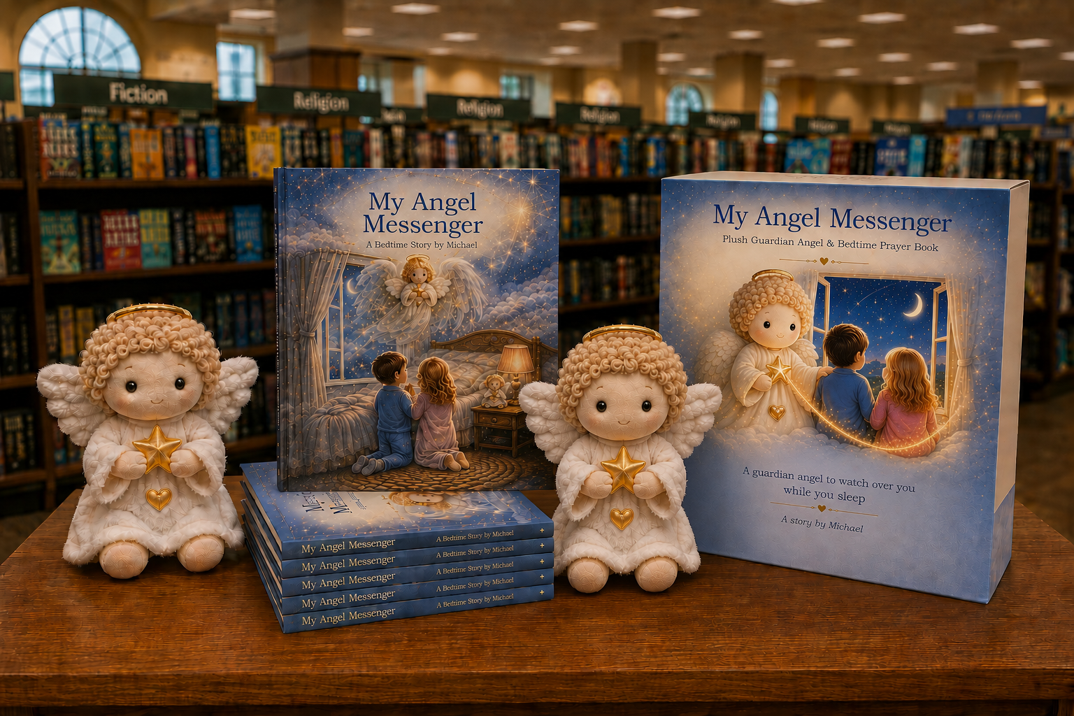 My Angel Messenger book, plush angel, and boxed gift set